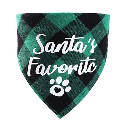 Christmas Plaid Dog Bandanas  Pet Towel