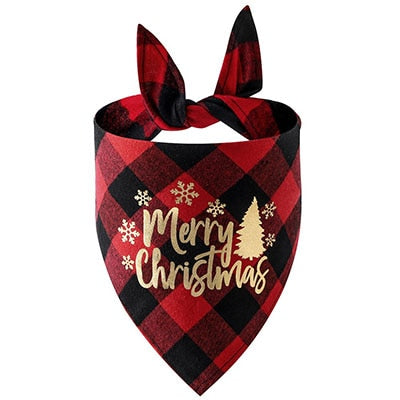 Christmas Plaid Dog Bandanas  Pet Towel