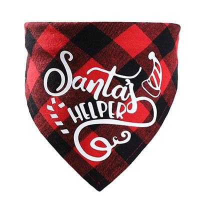 Christmas Plaid Dog Bandanas  Pet Towel