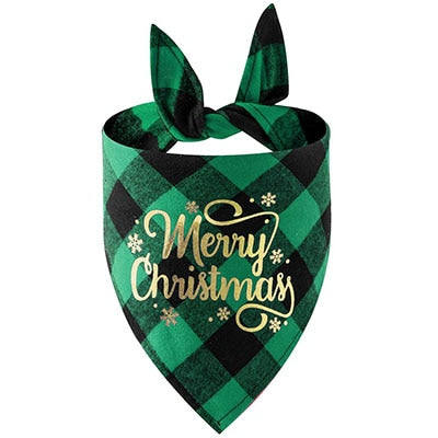 Christmas Plaid Dog Bandanas  Pet Towel