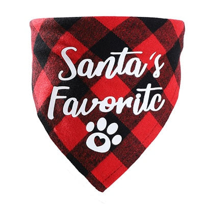 Christmas Plaid Dog Bandanas  Pet Towel