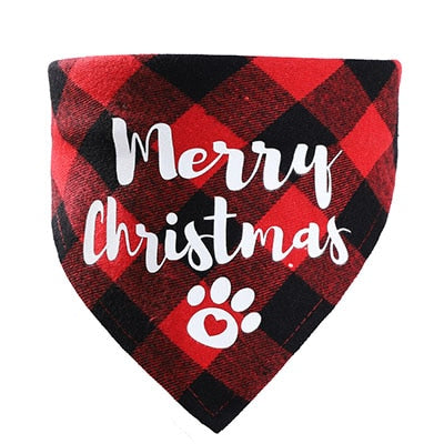 Christmas Plaid Dog Bandanas  Pet Towel