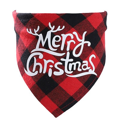 Christmas Plaid Dog Bandanas  Pet Towel