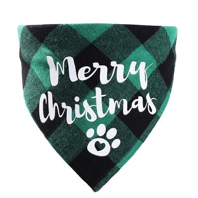 Christmas Plaid Dog Bandanas  Pet Towel