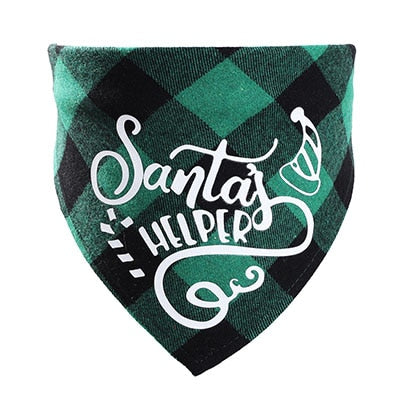 Christmas Plaid Dog Bandanas  Pet Towel